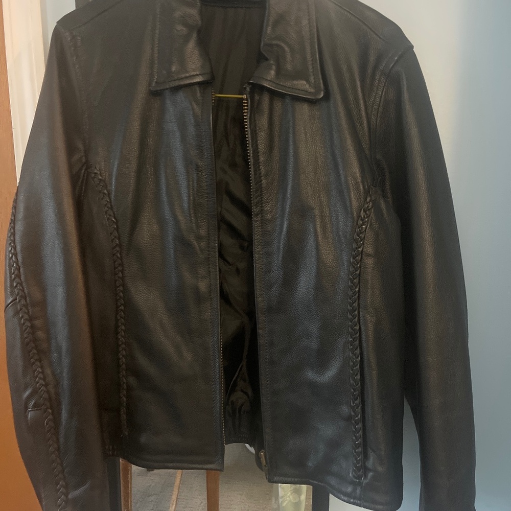 Black Leather jacket with Harley emblem